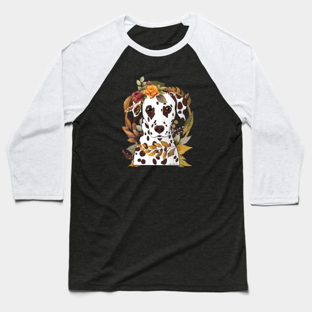 Dalmatian Autumn Goddess Baseball T-Shirt by FLCupcake